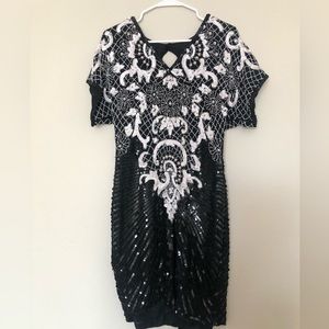Vintage beaded sequin Chanel-esque dress